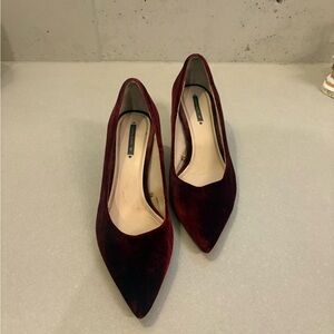 Zara Burgundy Velvet Heels